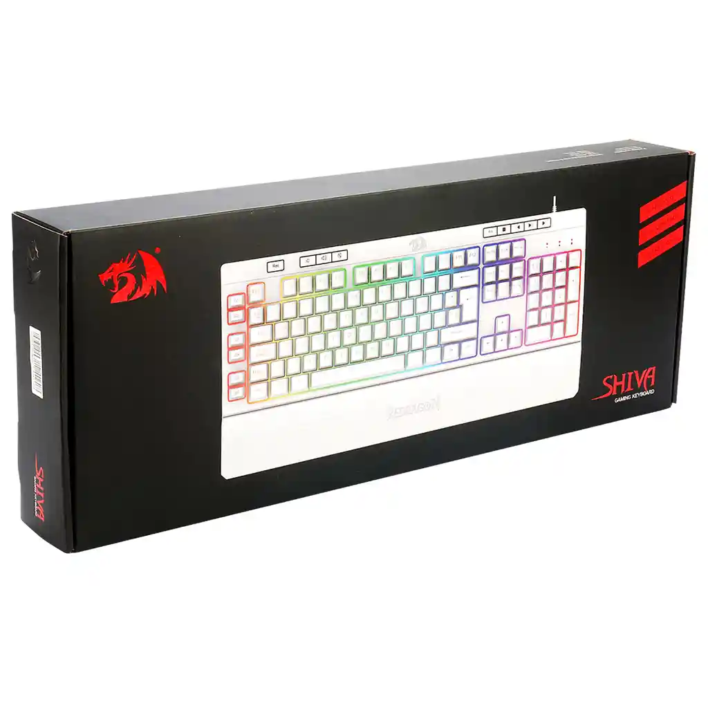 Teclado Gamer Redragon K512w Shiva Rgb Español Blanco