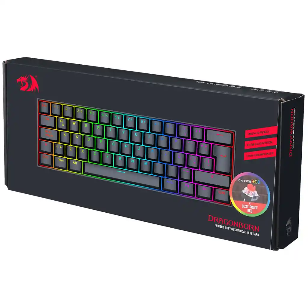 Teclado Mecánico 60% Redragon K630 Dragonborn Rgb Español Negro