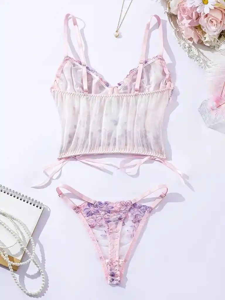 Conjunto Bordado Floral Talla M R110