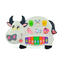 Piano Vaca Toro Interactivo Luces Notas Juguete + Baterias