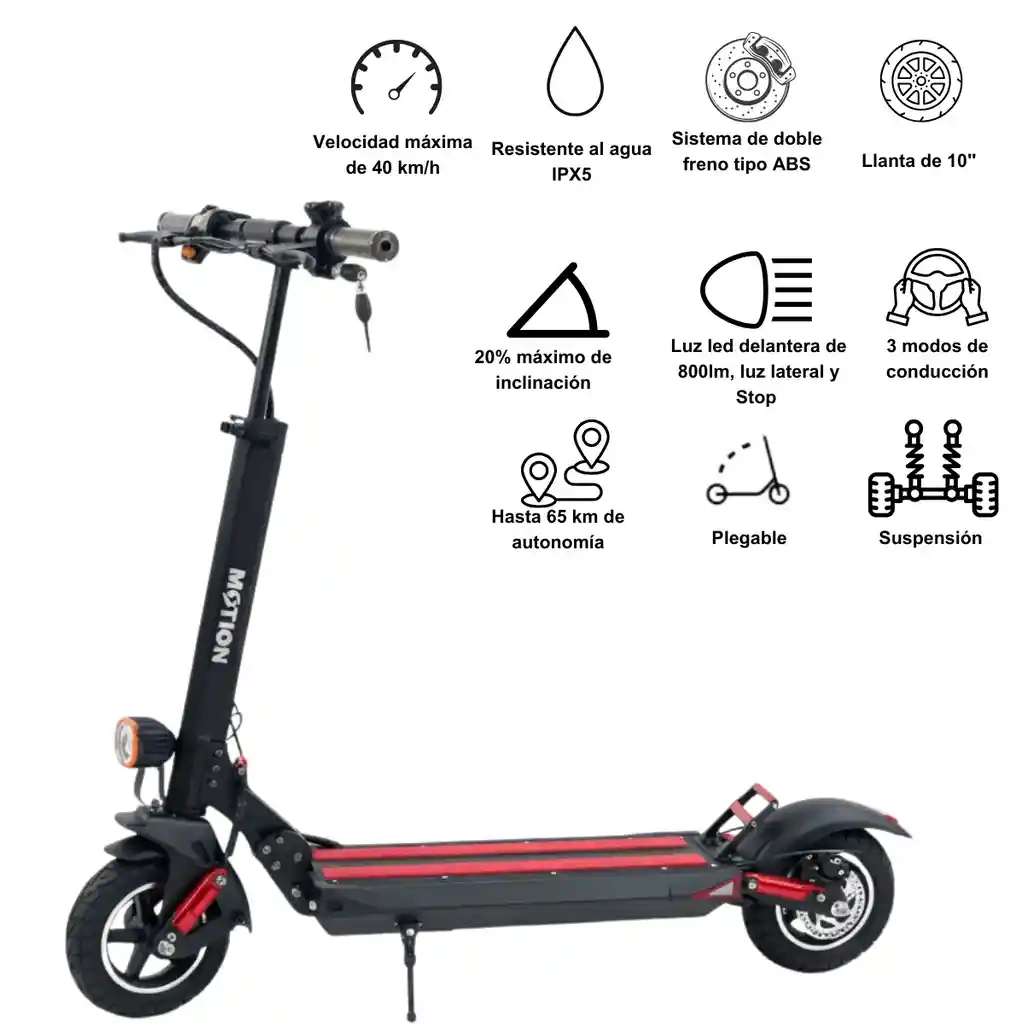 Patineta Scooter Eléctrica Inteligente Vel 40 Km/h Con Casco