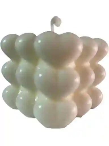 Regalo Especial Vela Decorativa Bubble Corazon Blanco Con Aroma A Te Negro 6*6