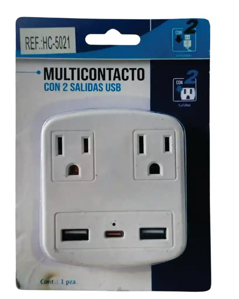 Multitoma Multicontacto De Pared Con Salidas Usb Y Tipo C