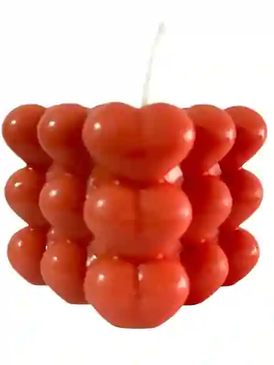 Regalo Especial Vela Decorativa Bubble Corazon Rosa Coral Con Aroma A Rosa 6*6
