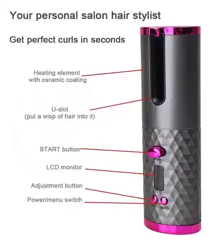 Rizador Automático Cabello Recargable Portátil Md