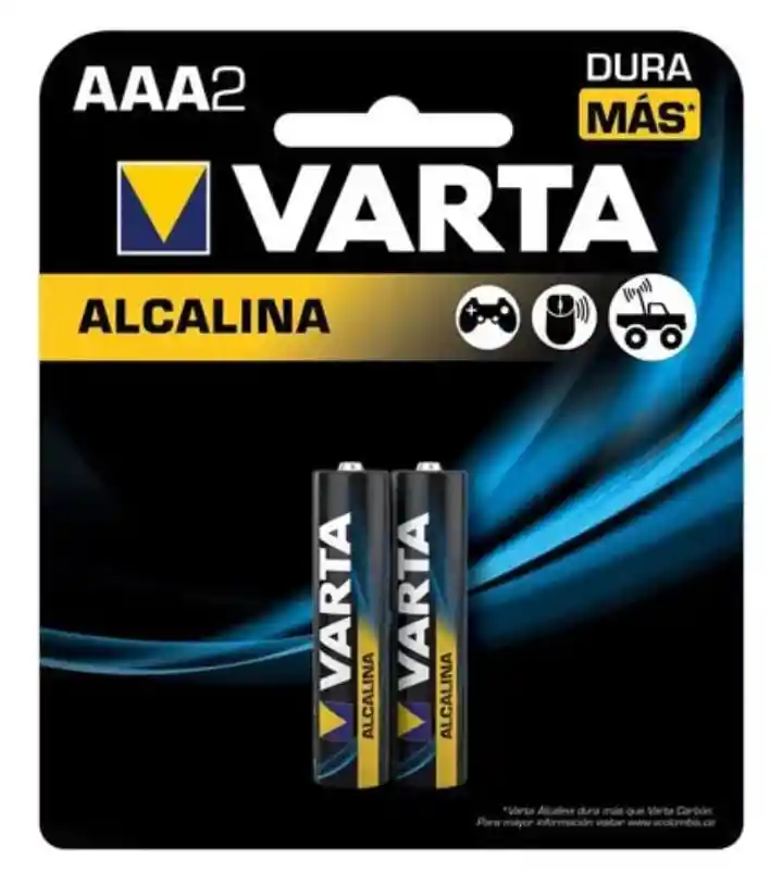 Pilas Alcalinas Varta Aaa X2 Sin Mercurio Larga Duración