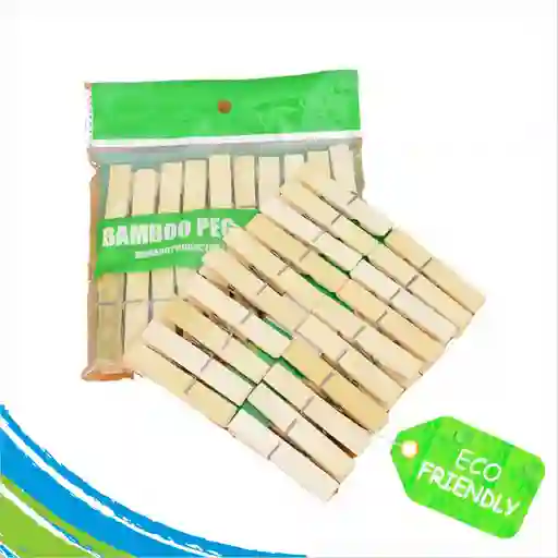 Ganchos Pinza Para Ropa En Madera De Bambú