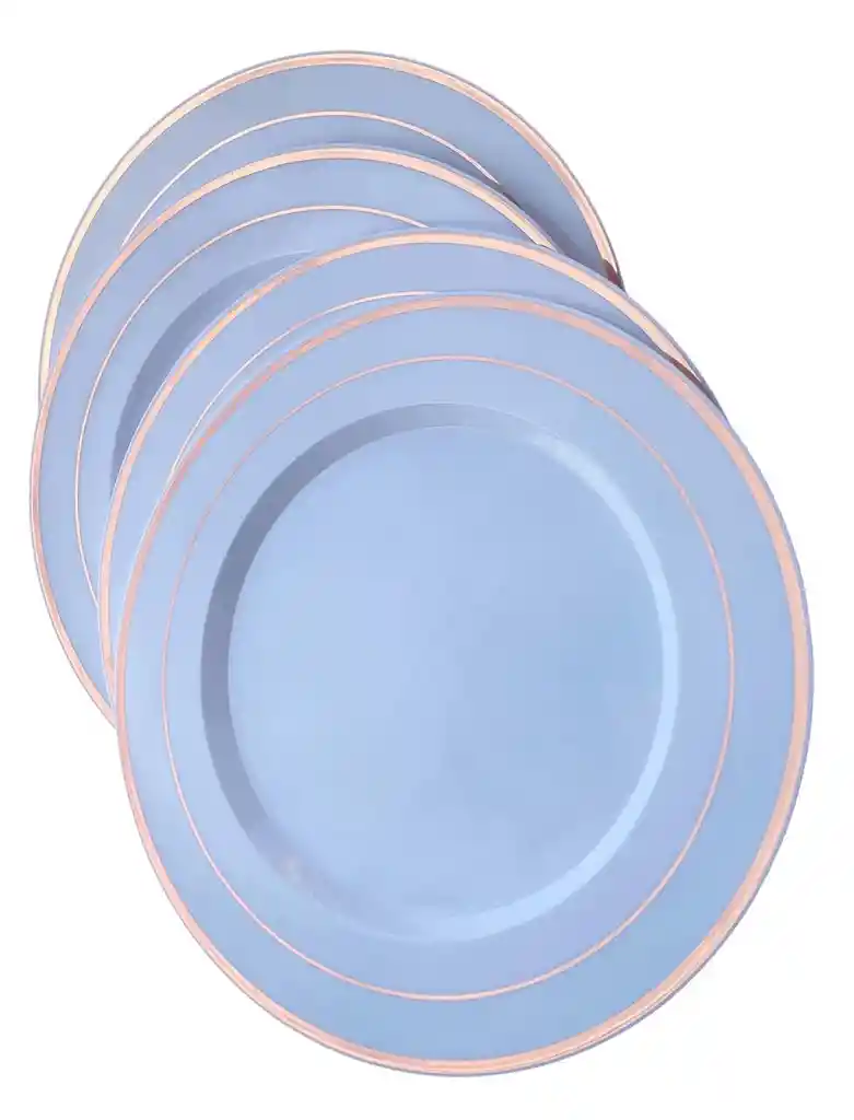 Platos Oro Rosa 26 Cms Desechables, Platos De Lujo, Platos Elegantes