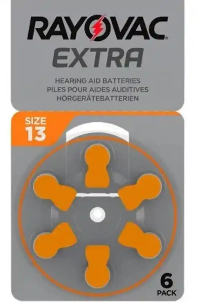 Pilas Auditivas 13 Rayovac Air Zinc Pack De 6 Unidades