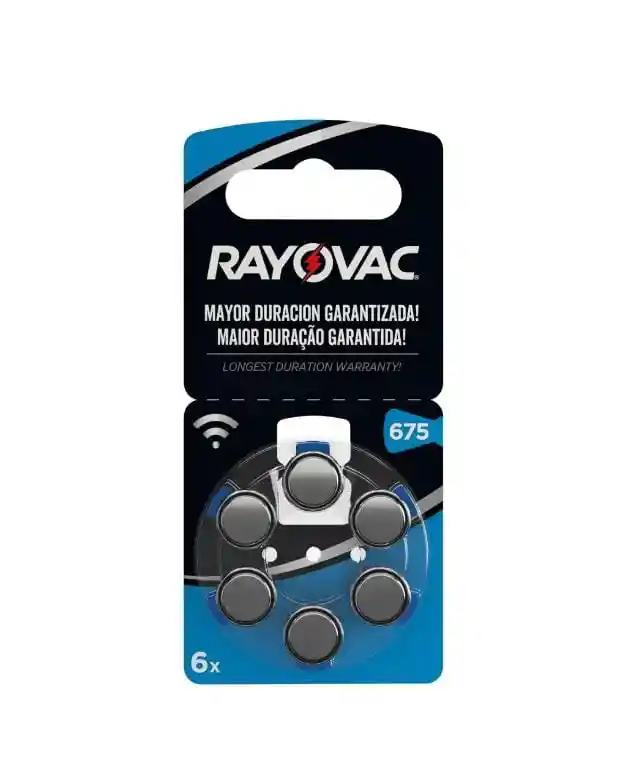 Pilas Para Audífono Rayovac Pr 675 Pack X6