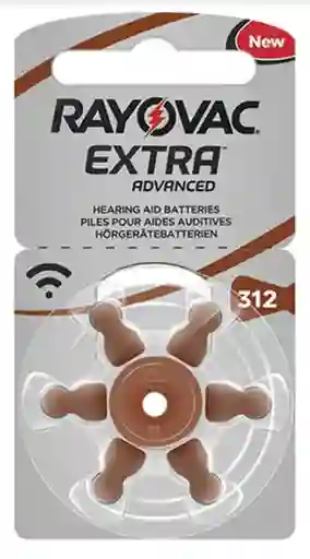 Pilas Rayovac #312 Color Marrón Auditiva Pack De 6 Unidades