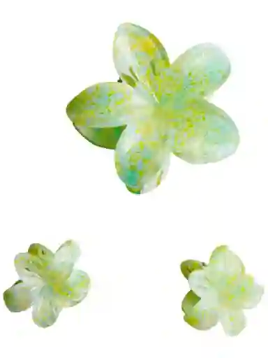 Set De 3 Pinzas Tipo Gancho Para El Cabello Hawaianos Ref 3