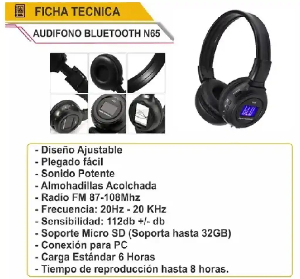 Audifono Bluetooth N65