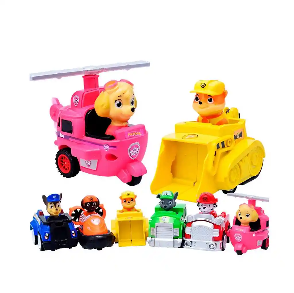 Carro Camion Helicoptero De Cuerda Patrulla Canina Coleccion