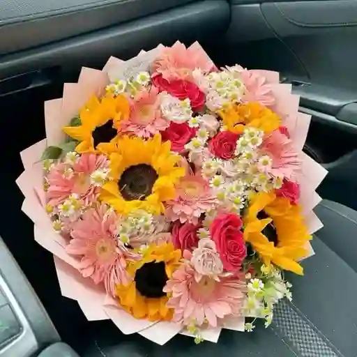 Girasoles, Gerberas, Rosas