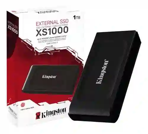 Disco Estado Solido 1tb Externo Kingston Xs1000 Usb 3.2 Color Negro