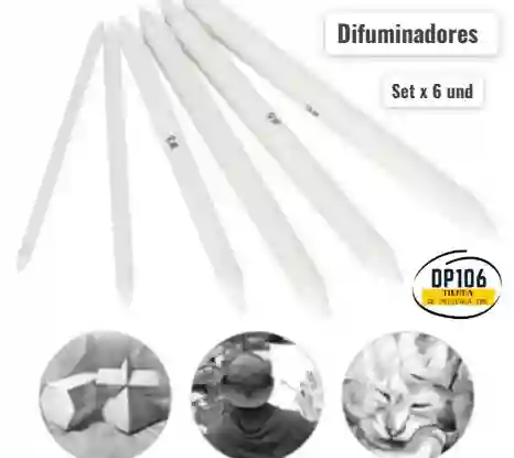 Difuminadores Set 6 Und Difuminador Carboncillo
