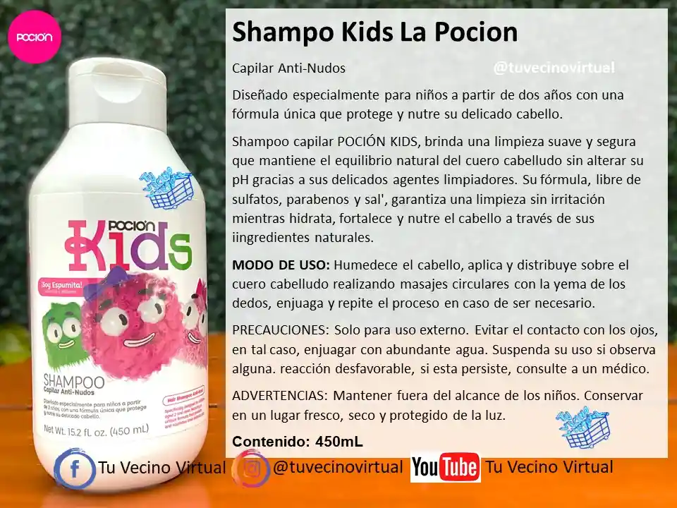 Shampoo Y Acondicionador Kids Y Shampoo Crecimiento Y Caida Pocion