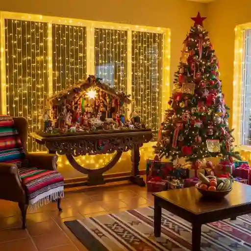 Luces Cortinas De Navidad 9m X 45 Cm Color Calida