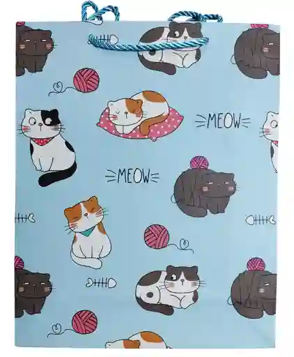 Bolsa Regalo L Gatos 25,5x32x9,5cm 04