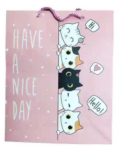 Bolsa Regalo L Gatos 25,5x32x9,5cm 03