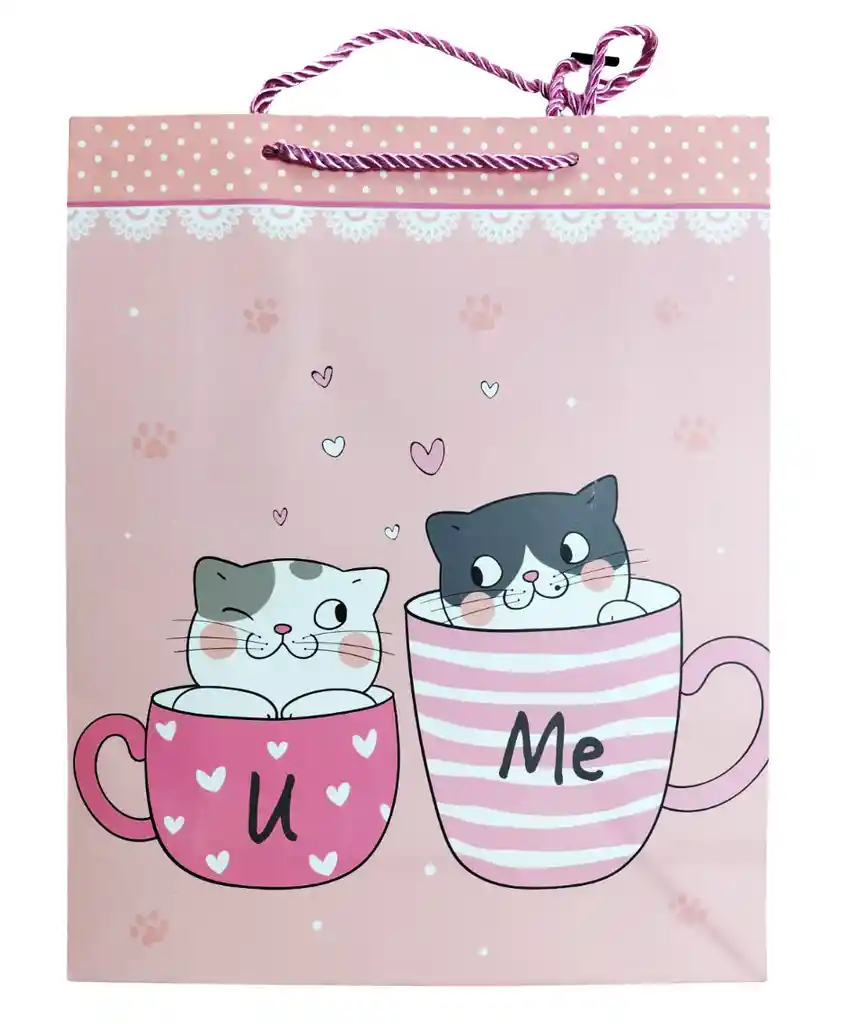 Bolsa Regalo L Gatos 25,5x32x9,5cm 01