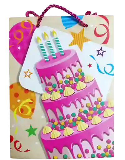 Bolsa Regalo M Cumpleaños 18,5x8,5x24cm 02