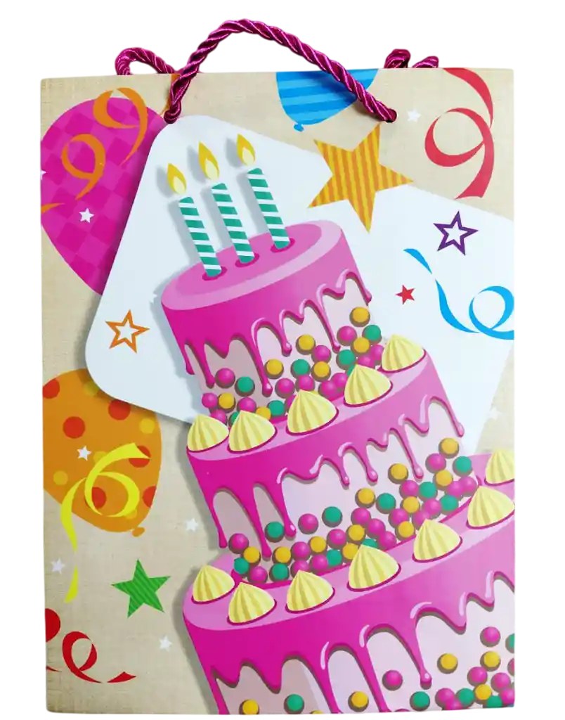 Bolsa Regalo M Cumpleaños 18,5x8,5x24cm 02