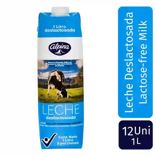 Alpina Leche Deslactosada 12 Unidades / 1 L