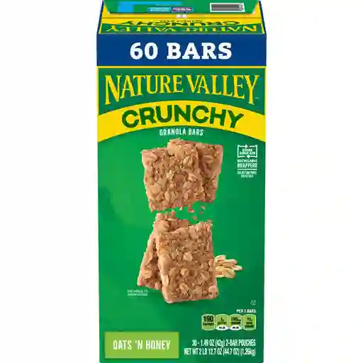 Nature Valley Barras Crujientes De Avena Y Miel 100% Natural 30 Unidades