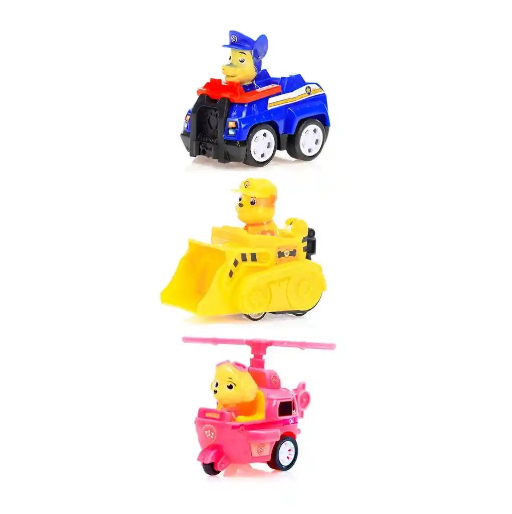 Coleccion Carros Deportivos Patrulla Canina De Cuerda X 3 Un