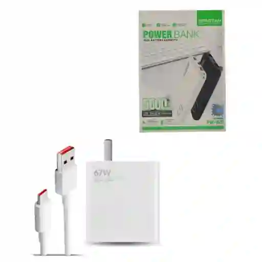 Cargador Xiaomi 67w + Power Banck Spartan 5000mah