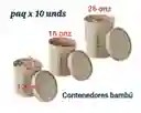Envases 16 Onzas X 10 Unds , Tazas Bambú 16 Onzas Con Tapa, Contenedores 16 Onzas