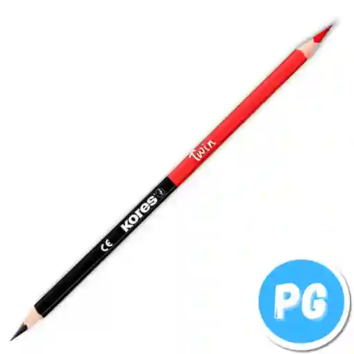Lapiz Kores Doblepunta (negro Y Rojo) Twin - Duplo