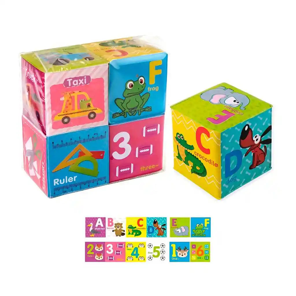 Cubos Didacticos 3d Aprendizaje Bebe Figuras Colores