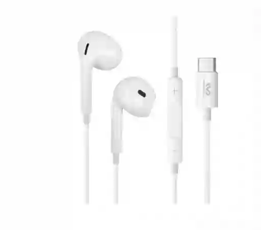 Audifonos Auriculares Alambricos Manos Libres Usb C Blancos