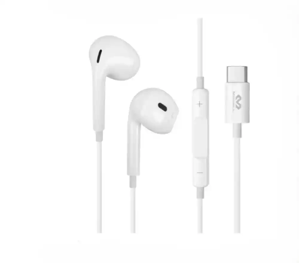 Audifonos Auriculares Alambricos Manos Libres Usb C Blancos