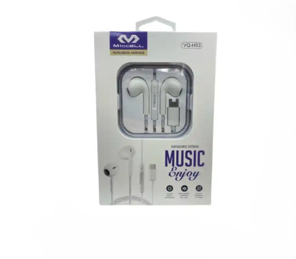 Audifonos Auriculares Alambricos Manos Libres Usb C Blancos
