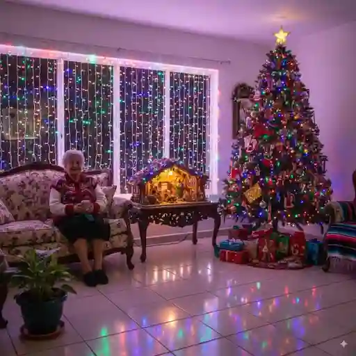 Cortina Luces De Navidad 3mx45cm Multicolor
