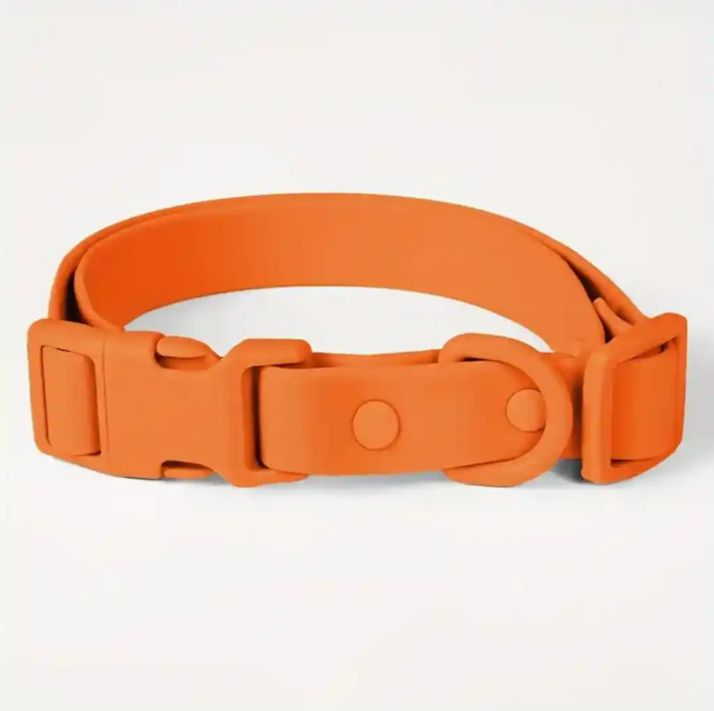 Collar Impermeable Para Perro - Pvc Resistente Talla S - Naranja