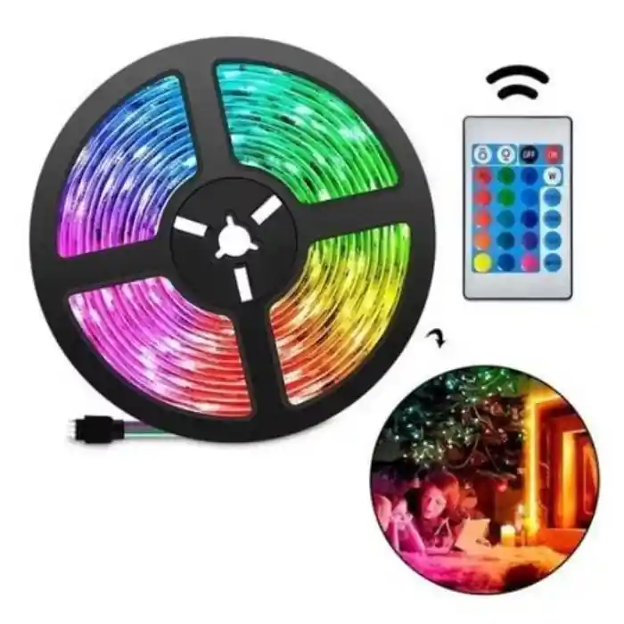 Cinta Led Tira Luces 5mts Rgb Multicolor Con Control