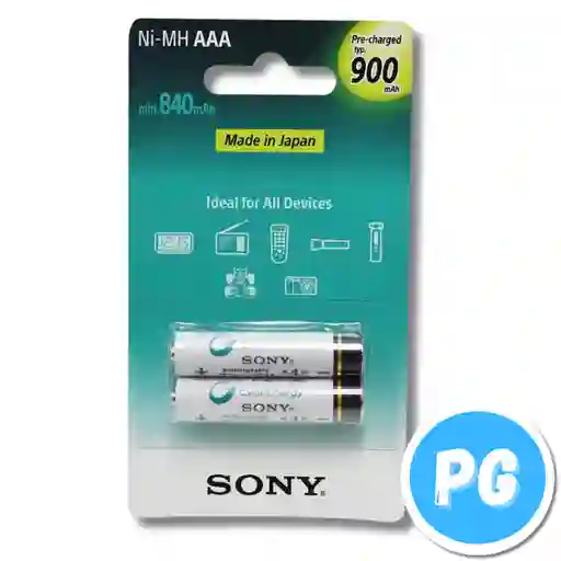 Paquete Pila Sony Recargable X2 Unds Aaa 840mah