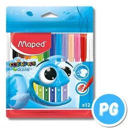 Paquete Plumones Maped X12 Unds Lavables