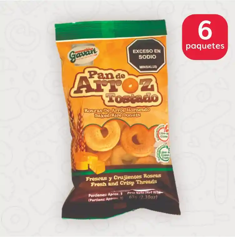 Pan De Arroz Tostado 65 G X 6 Und