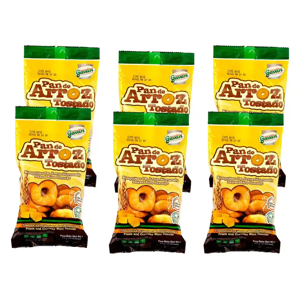 Pan De Arroz Tostado 65 G X 6 Und