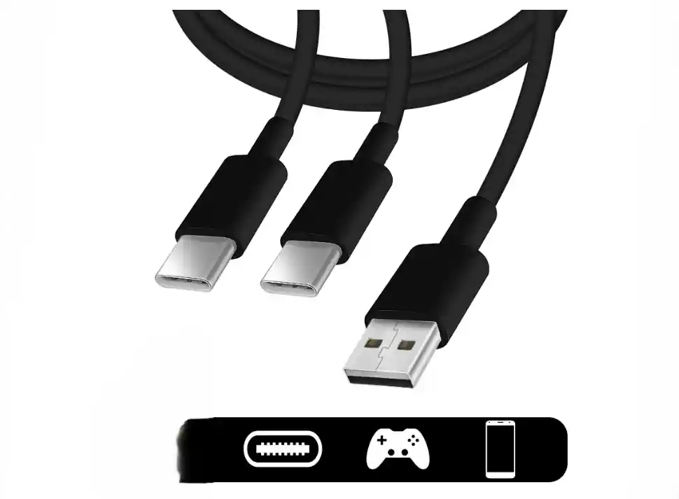 Cable Cargador Usb A Macho A Doble Usb C Macho 2m Ps5