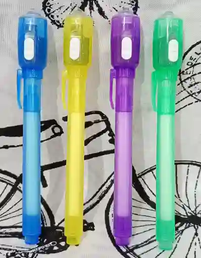 Set X 4 Esferos Plumón Tinta Invisible