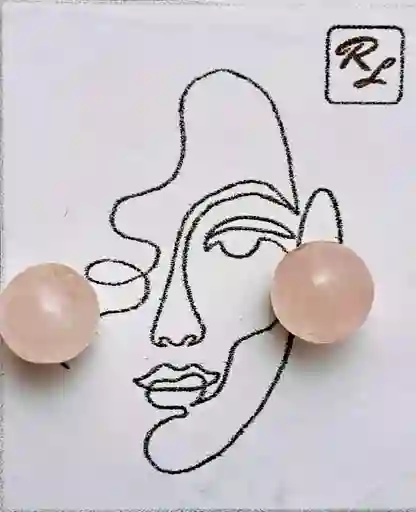 Aretes Cuarzo Rosa (6mm)