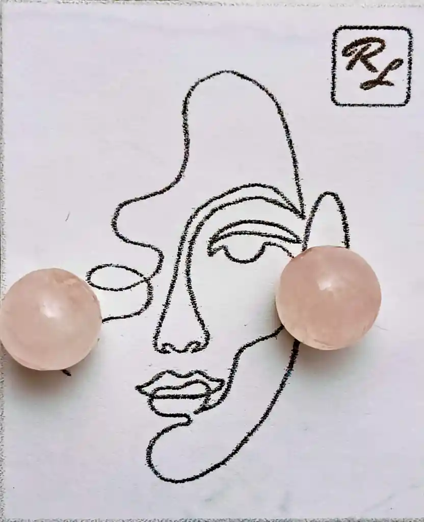 Aretes Cuarzo Rosa (6mm)