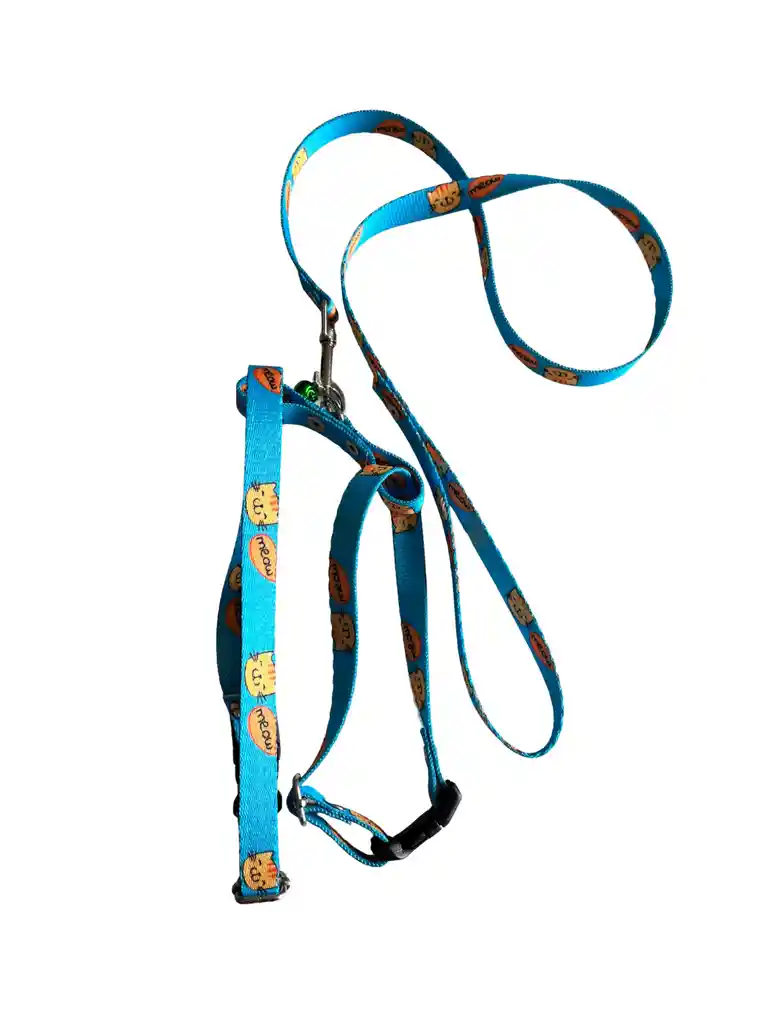 Pechera Azul Tipo H Para Gatos